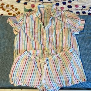 J crew colorful striped pj set